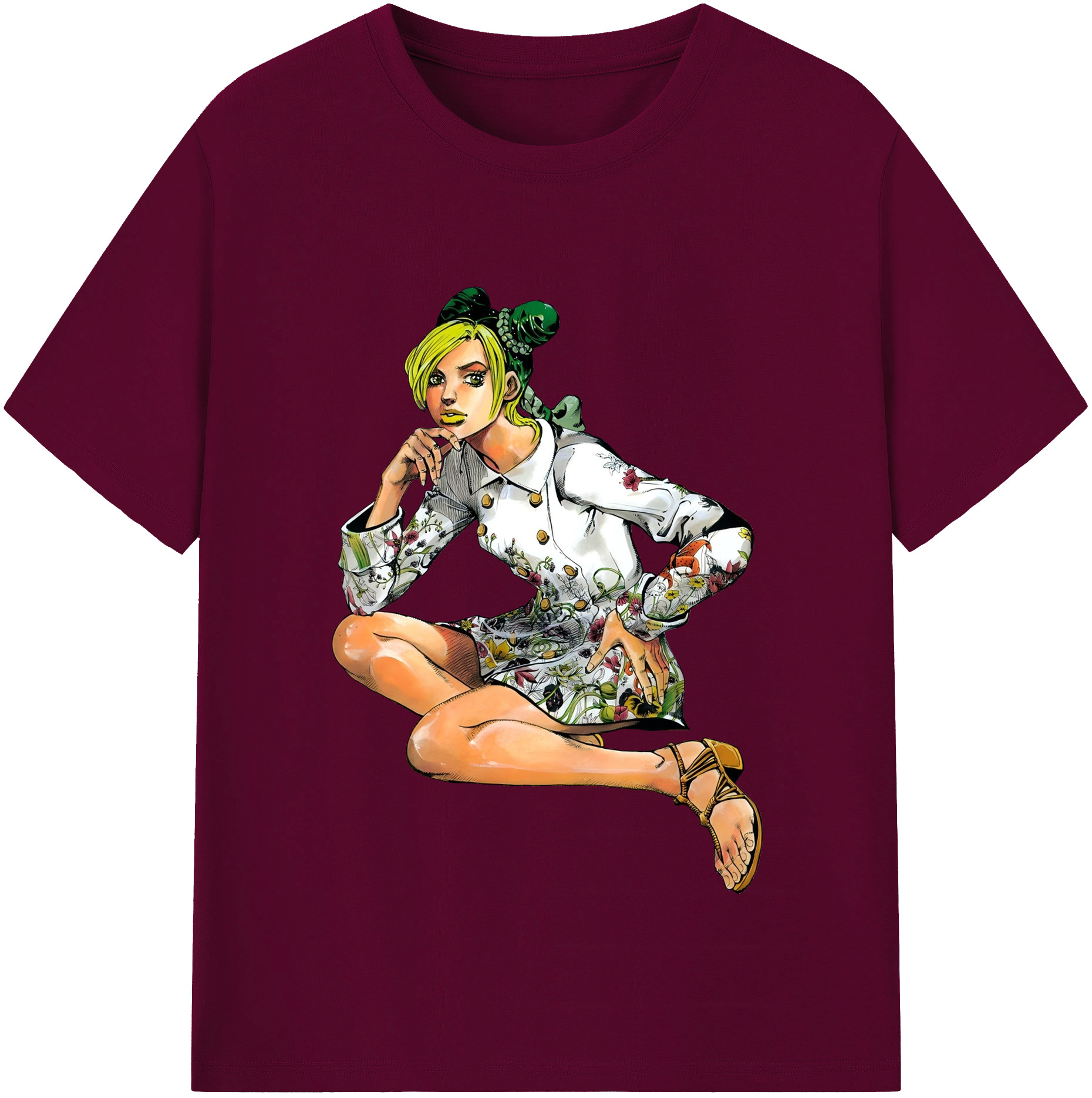 （画像用） "ジョジョの奇妙な冒険 くうじょう ジョリーン JoJo's Bizarre Adventure Jolyne Cujoh " レディースカジュアルプリントTシャツ（綿100％）